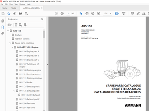 Ammann ARS 150 Single Drum Roller Parts Catalogue Manual 3025686 - PDF