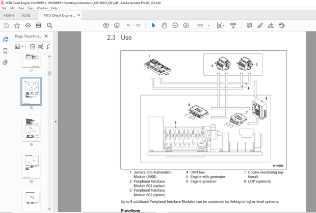MTU Diesel Engine 12 V 2000 P12 16 V 2000 P12 Operating Instructions MS150025-02E PDF