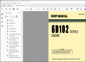 Komatsu 6D102 Series Engine Shop Manual SMEE1020K0 – PDF DOWNLOAD