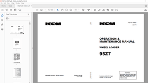 KCM 95Z7 Wheel Loader ISUZU 6WG1 Engine  OPERATION &amp; MAINTENANCE MANUAL - PDF DOWNLOAD