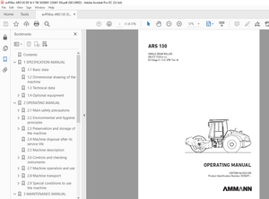 Ammann ARS 130 Single Drum Roller Operating Manual 3030691 PDF