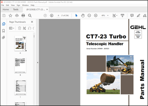 GEHL CT7-23 Turbo Telescopic Handler Parts Manual(913293) – PDF DOWNLOAD