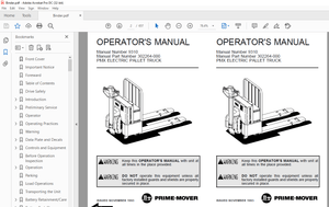 BT Prime-Mover Forklift PMX Electric Pallet Truck Operator’s Manual – PDF DOWNLOAD