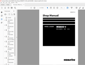 Komatsu WA600-8 Wheel Loader Shop Manual SEN06579-10 – PDF DOWNLOAD