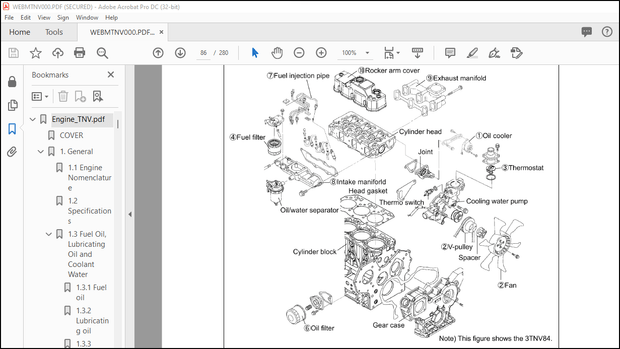 Komatsu 3D82AE 3D84E 3D88E 4D88E 4D98E 4D106 S4D84E S4D98E S4D106 Series Engine Shop Manual PDF