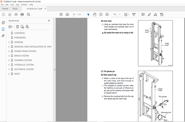 Hyundai Forklift 15LC-7 18LC-7 20LCA-7 Service Manual – PDF DOWNLOAD