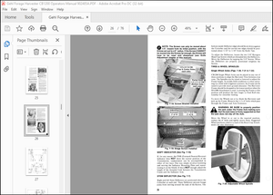 Gehl CB1200 Forage Harvester Operator’s Manual 902485A – PDF DOWNLOAD