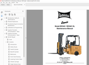Bendi Landoll Forklift B55AC / B55AC HL Maintenance Manual F-594-R2- PDF DOWNLOAD