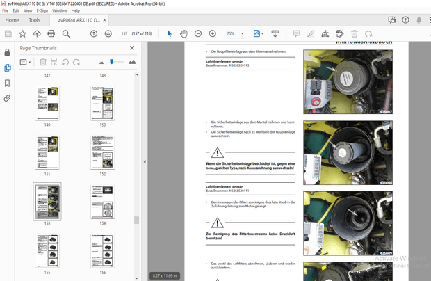 AMMANN ARX 110 TANDEMWALZE BEDIENUNGSANLEITUNG 3028847 - PDF