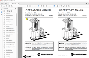 BT Prime-Mover Forklift RR-45Z Reach Truck Operator’s Manual – PDF DOWNLOAD