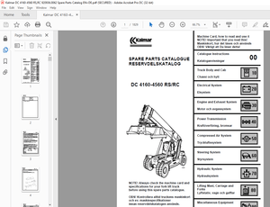 Kalmar DC 4160-4560 RS DC 4160-4560 RC Spare Parts Catalogue Manual 920936.0062 – PDF DOWNLOAD