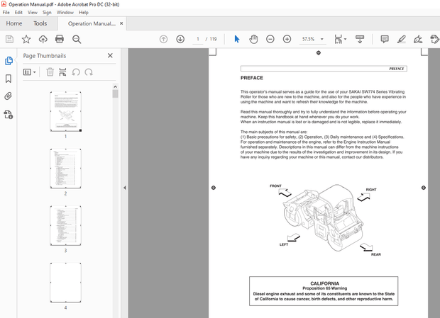Sakai SW774 Series Vibrating Roller Operation Manual – PDF DOWNLOAD