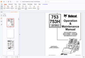 Bobcat 753 753H Foot Pedal &amp; Hand Controls Operation &amp; Maintenance Manual - PDF DOWNLOAD
