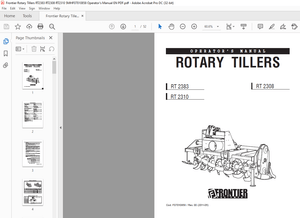 Frontier Rotary Tillers RT2383 RT2308 RT2310 Operator’s Manual( 5MHF07010858) – PDF DOWNLOAD