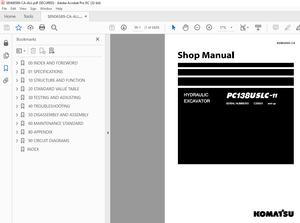 Komatsu Hydraulic Excavator PC138USLC-11 Shop Manual SEN06589-CA - PDF DOWNLOAD