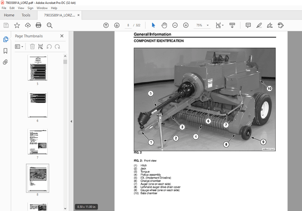 AGCO NA 1835 1837 1839 Small Square Baler Service Manual – PDF DOWNLOAD