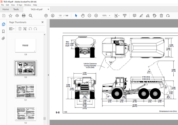 Terex TA35 TA40 Dump Truck Operation Safety Maintenance Manual PN 15272710 - PDF DOWNLOAD 