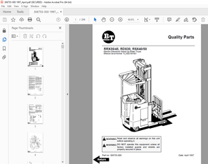 BT Prime Mover RRX35 RRX45 RDX30 RSX40 RSX50 Truck Parts Manual - PDF DOWNLOAD