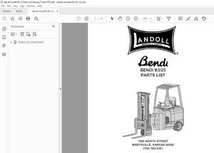 Bendi Forklift B325 Parts List Manual F-443-0707 – PDF DOWNLOAD