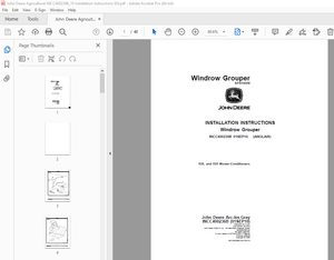 John Deere Windrow Grouper INCC400236B 530 &amp; 535 Mower-Conditioners Installation Manual PDF