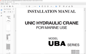 FURUKAWA UNIC HYDRAULIC CRANE FOR MARINE USE UBA SERIES UBA260  UBA340 UBA500 INSTALLATION MANUAL 