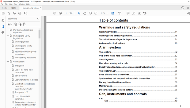 Peterbilt Truck 210-220 Operator&#x27;s Manual - PDF DOWNLOAD