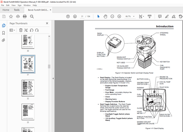 Bendi Landoll Forklift B40i3 Narrow Aisle Operator’s Manual – PDF DOWNLOAD