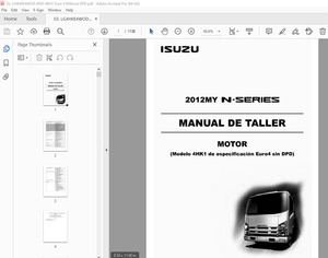 Isuzu 4HK1 de especificacion Euro4 sin DPD Motor 2012MY N-Series Manual De Taller - PDF DOWNLOAD