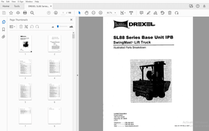 DREXEL SL88 Series Base Unit IPB SwingMast Lift Truck Parts Manual 13001-08 – PDF DOWNLOAD