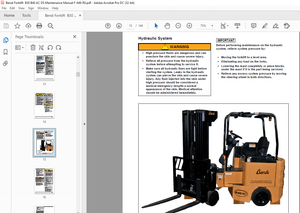 Bendi Landoll Forklift B30 &amp; B40 AC/DS DuraSteer ™ Maintenance Manual F-649-R0 – PDF DOWNLOAD