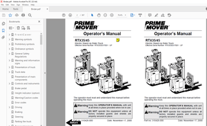 BT Prime-Mover Forklift RTX35/45 Electric Stand-Up Rider Truck Operator’s Manual
