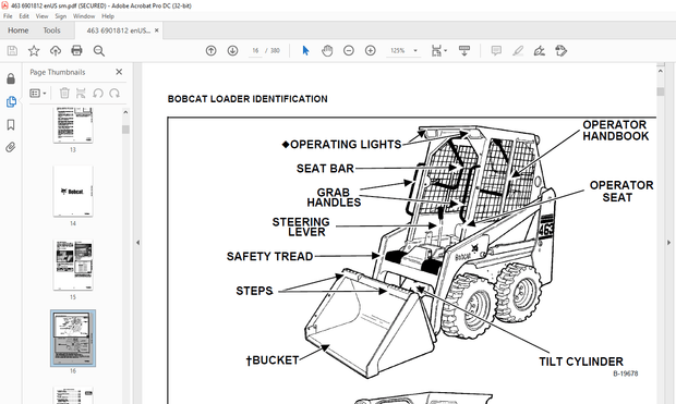 Bobcat 463 Loader Service Manual 6901812 (10-12) - PDF DOWNLOAD
