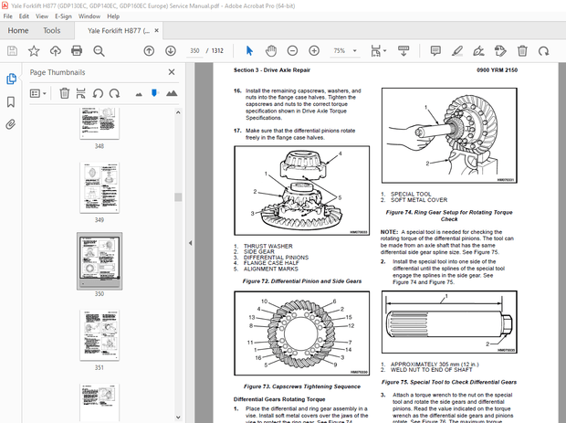 Yale Forklift H877 (GDP130EC, GDP140EC, GDP160EC Europe) Service Manual – PDF DOWNLOAD