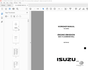  Isuzu 6SD1-TC Engine Emission F&amp;G Series Workshop Manual - PDF DOWNLOAD 
