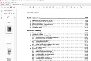 Liebherr R9250 Hydraulic Excavator Backoe attachment Assembly Manual – PDF DOWNLOAD
