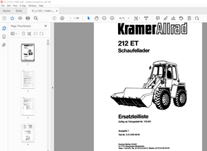 Kramer Allrad 212 ET Schaufellader Ersatzteilliste – PDF DOWNLOAD