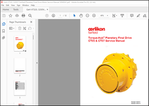 Oerlikon CT05 &amp; CT07 Fairfield Planetary Final Drive Motor Service Manual 50940041 – PDF DOWNLOAD
