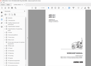 Ammann ARX 23.1 ARX 26.1 Tandem Roller Workshop Manual - PDF