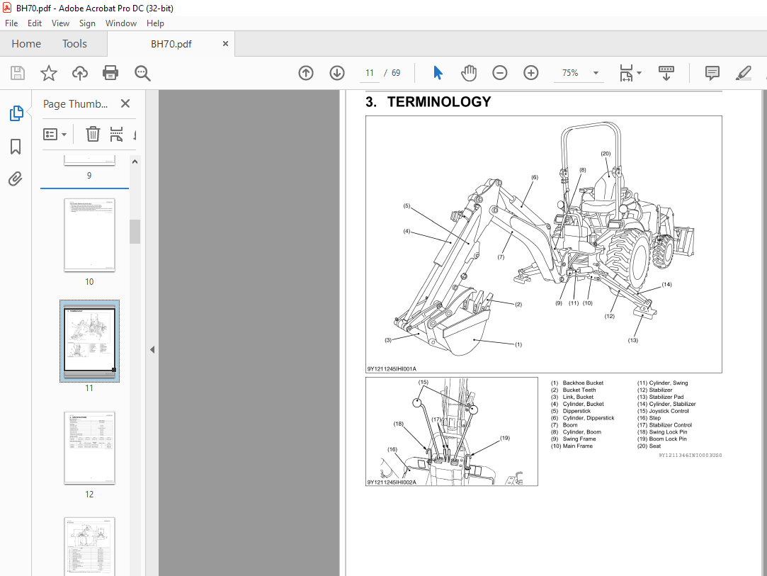 Kubota Backhoe BH70 Workshop Manual – PDF DOWNLOAD