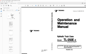 Tadano Hydraulic Truck Crane TL-250E-3 Operation and Maintenance Manual PDF