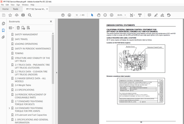 Crown Forklift MAX50 Series Lift Trucks Service Manual – PDF DOWNLOAD