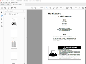 Manitowoc Crane 8000 Tier 3 Engine Parts Manual SN 8501000 PDF