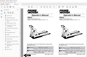 BT Prime-Mover PMX45 Electric Low Lift Pallet Truck Operator’s Manual 