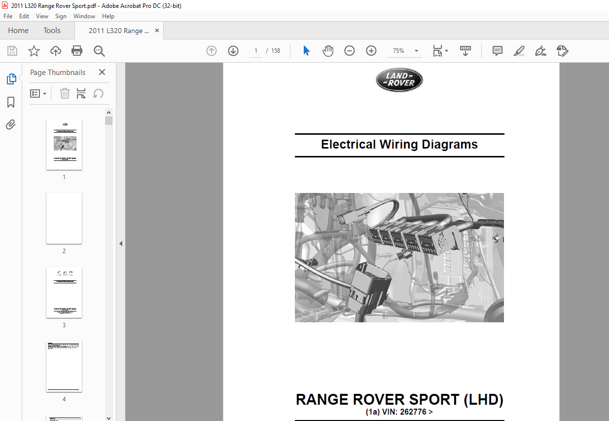 2010 Land Rover L320 Range Rover Sport (LHD) Electrical Wiring Diagrams Manual – PDF DOWNLOAD