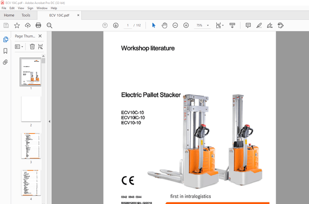 Still STED Electric Pallet Stacker ECV10C-10 ECV10iC-10 ECV10-10 Workshop Manual – PDF DOWNLOAD