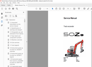 Wacker Neuson Track Excavators 50Z3 Service Manual_1000129833 –  PDF DOWNLOAD