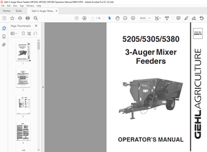 Gehl 3-Auger Mixer Feeders MF5205, MF5305, MF5380 Operators Manual 909915 – PDF DOWNLOAD
