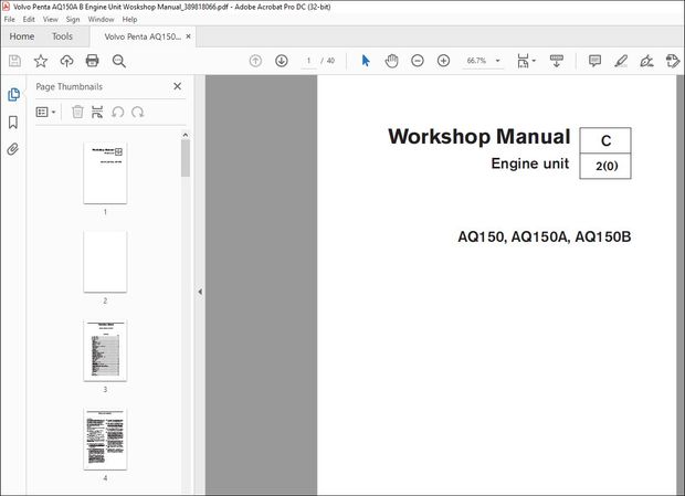 Volvo Penta AQ150, AQ150A, AQ150B Engine Unit Workshop Manual_389818066 – PDF DOWNLOAD