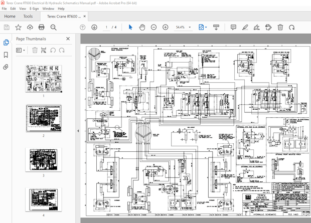 Terex Crane RT600 Electrical &amp; Hydraulic Schematics Manual – PDF DOWNLOAD
