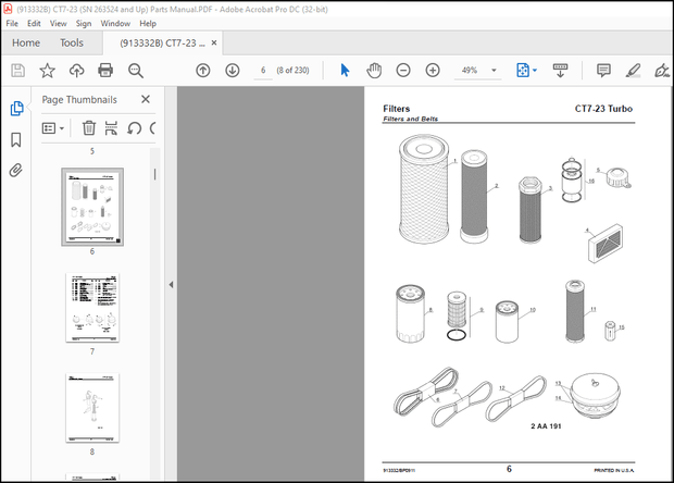 Gehl CT7-23 Turbo Telescopic Handler (Tier III Engine) Parts Manual 913332 – PDF DOWNLOAD